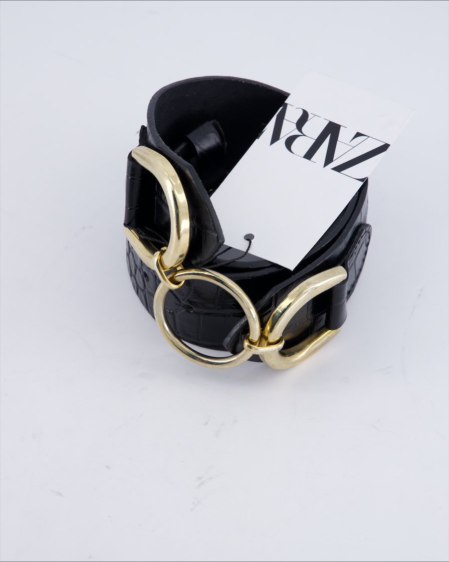 Zara Belt Polyurethane Black 80 cm
