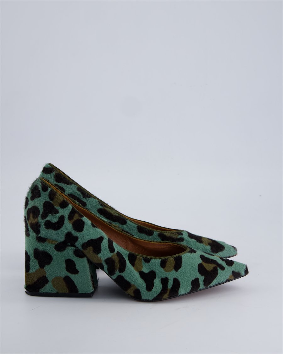 RAS Heels Faux fur Green 38 EU