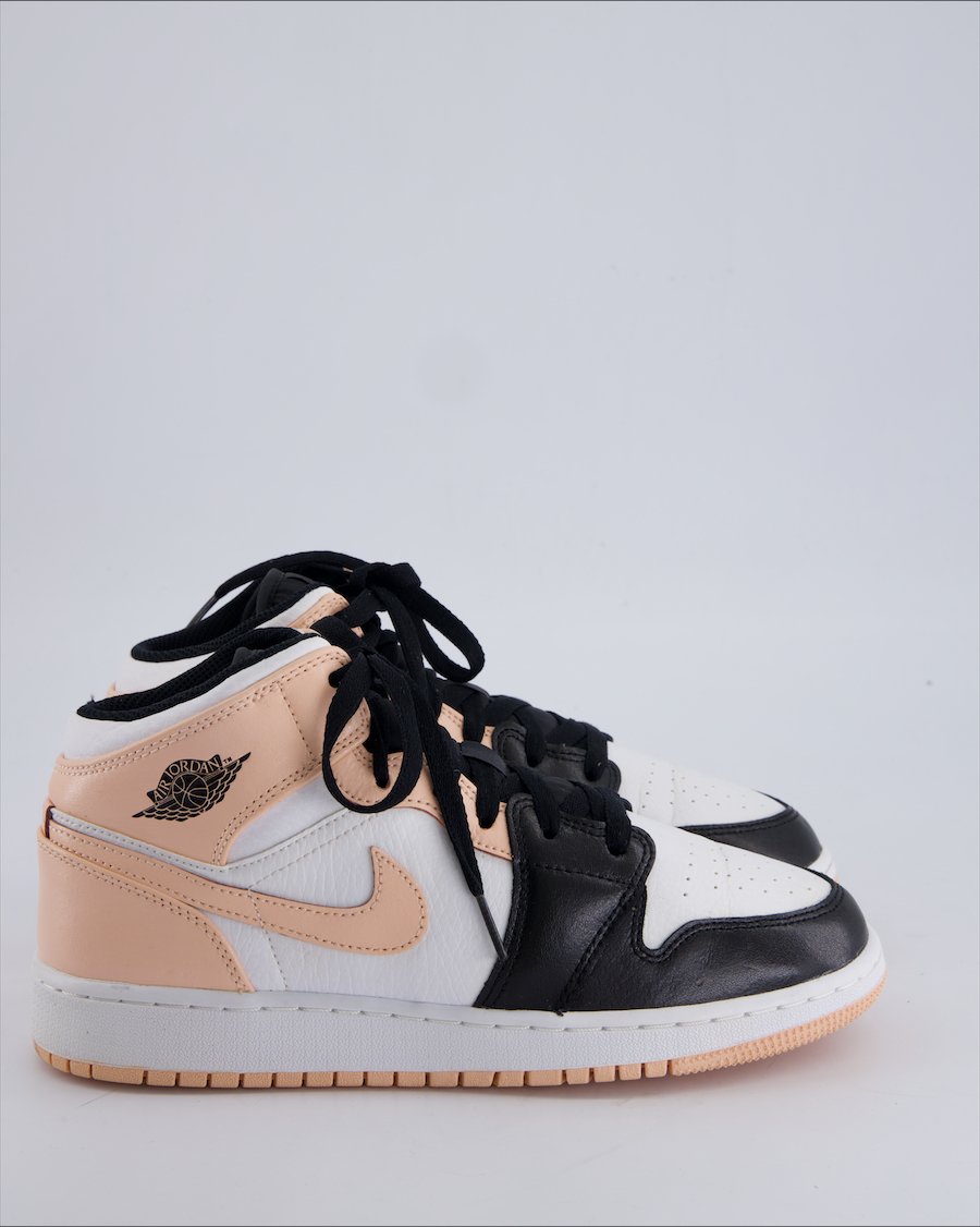 Jordan 1 MID Trainers Leather Pink 38.5 EU