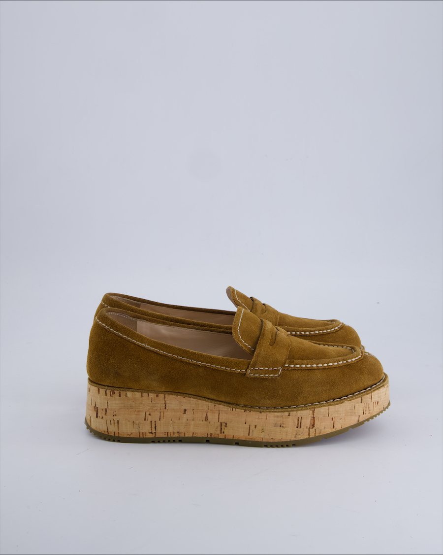 Prada Flats Suede Camel 38.5 EU