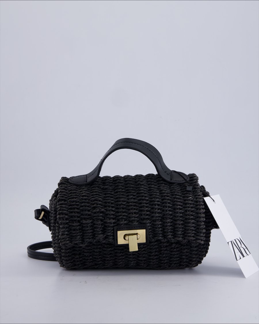 Zara Handbags Wicker Anthracite