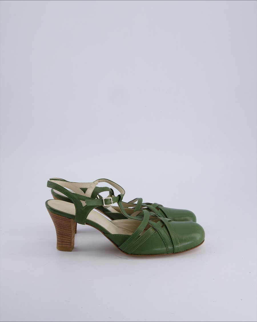 Riccardo Cartillone Heels Leather Green 37 EU