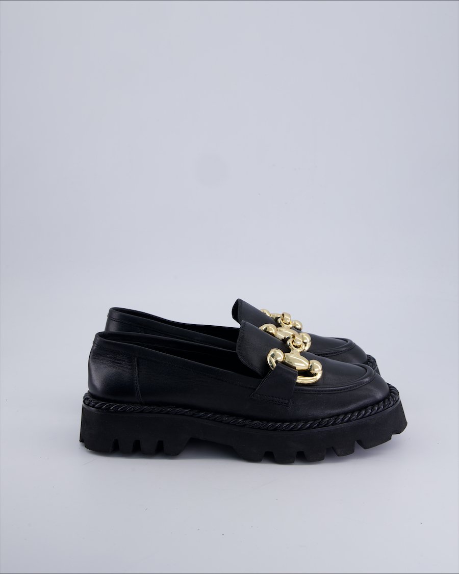 Pier One Flats Leather Black 38 EU
