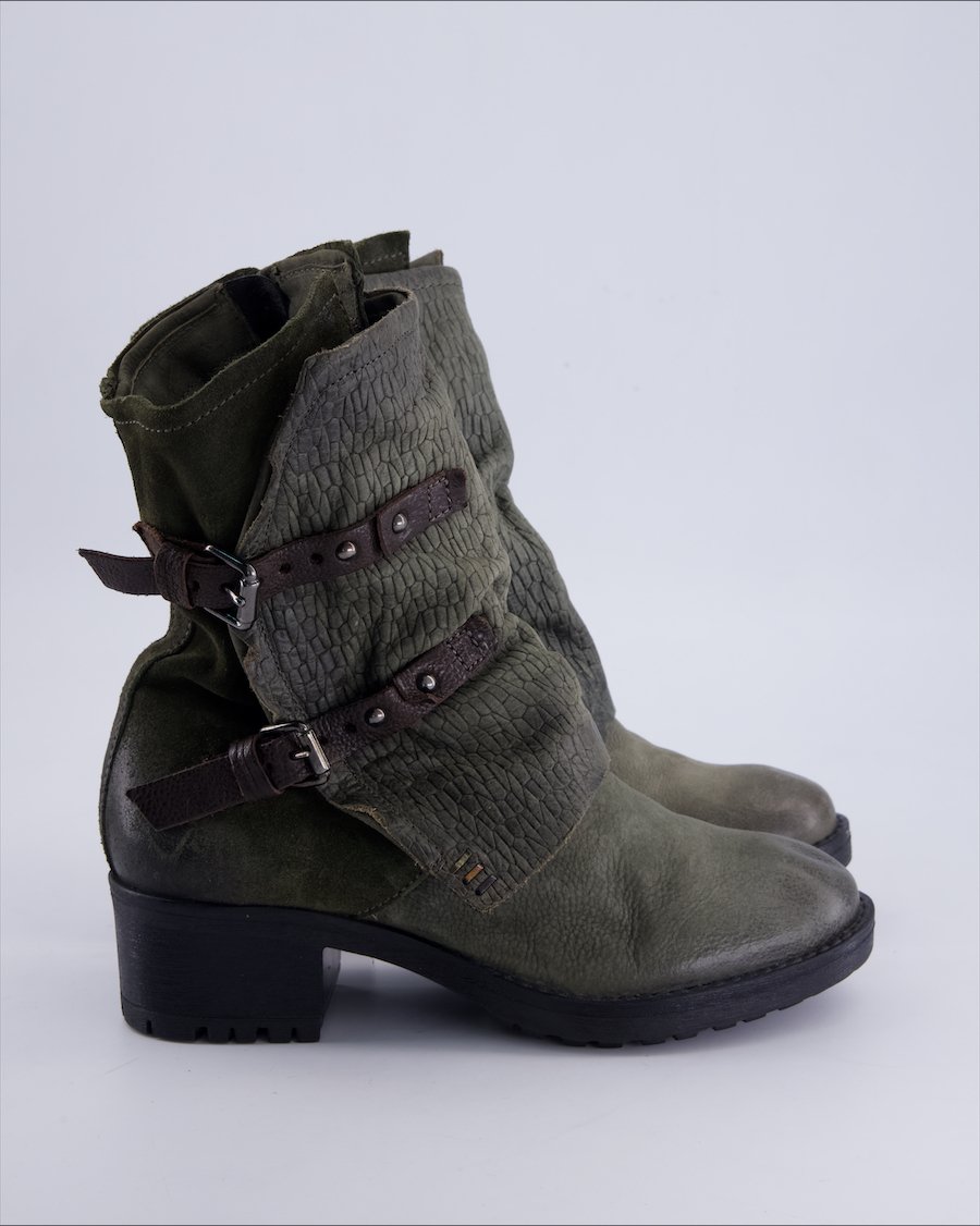 Martina Buraro Ankle boots Leather Khaki 37 EU