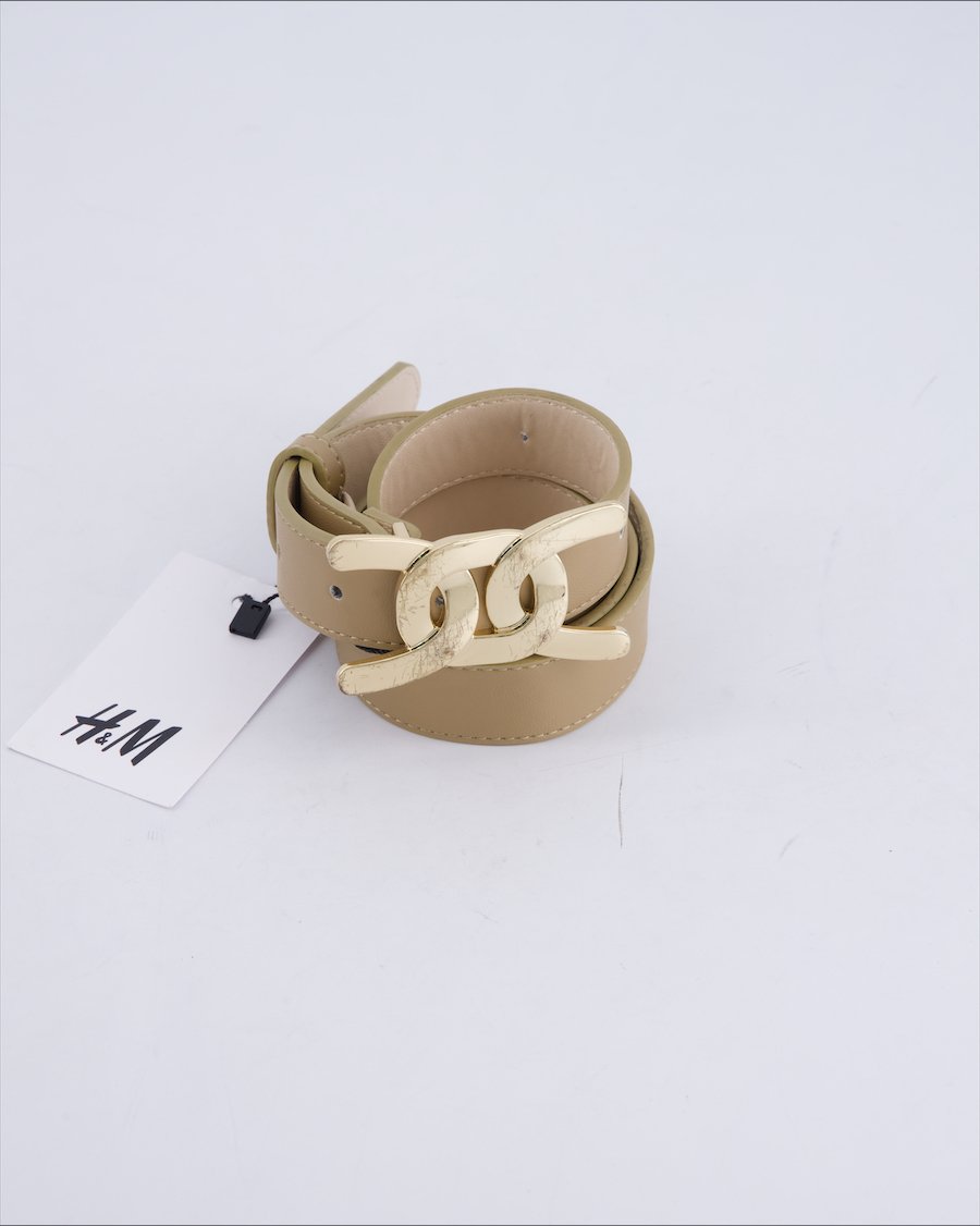 H&m Belts Polyurethane Ecru 90 cm