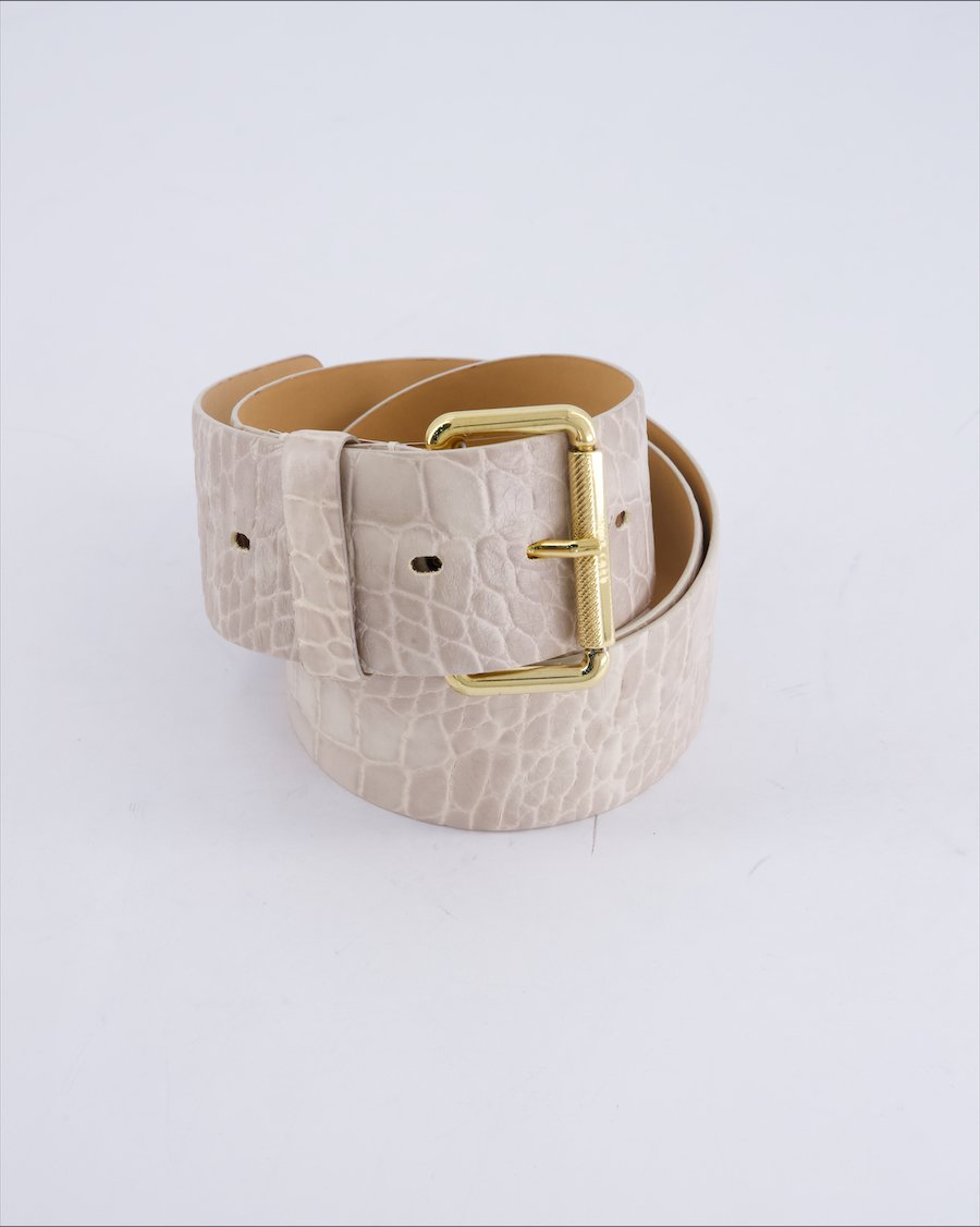 Post Card Belts Leather Grey 90 cm