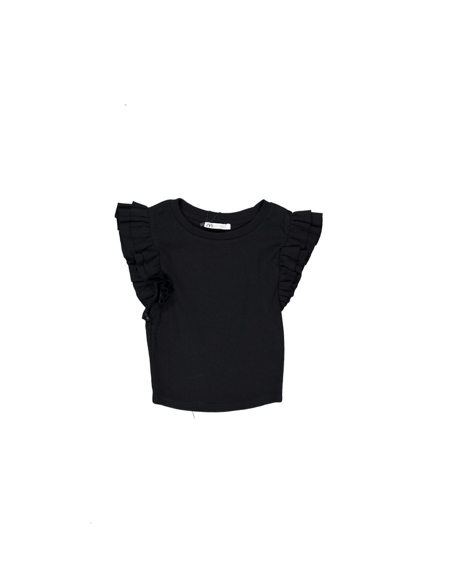 Zara T-shirts Cotton Black S