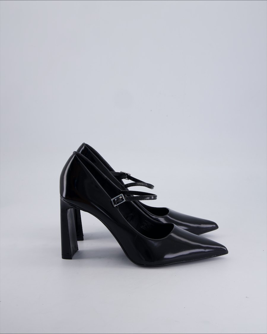 Bershka Heels Leather Black 38 EU