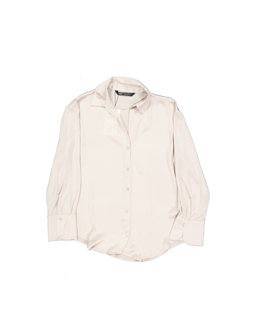 Zara Shirts Polyester Beige S International