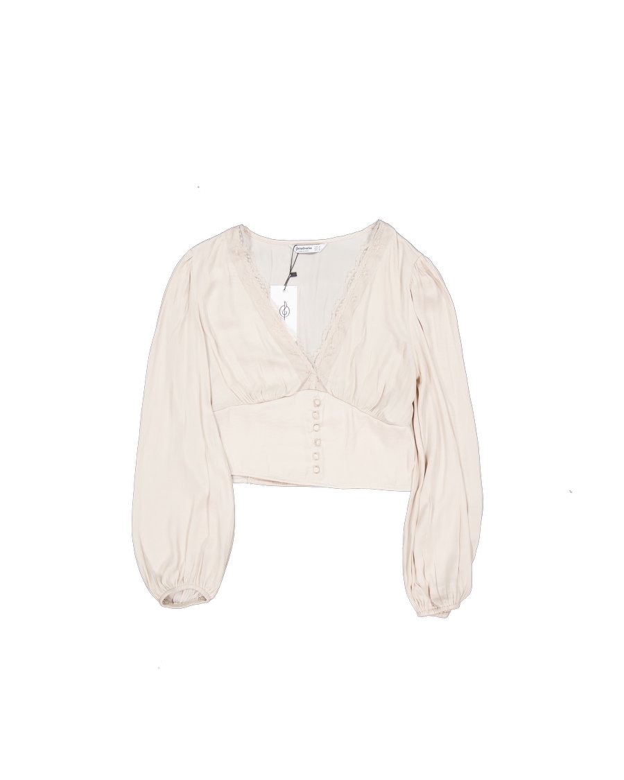 Stradivarius Shirts Polyester Beige M