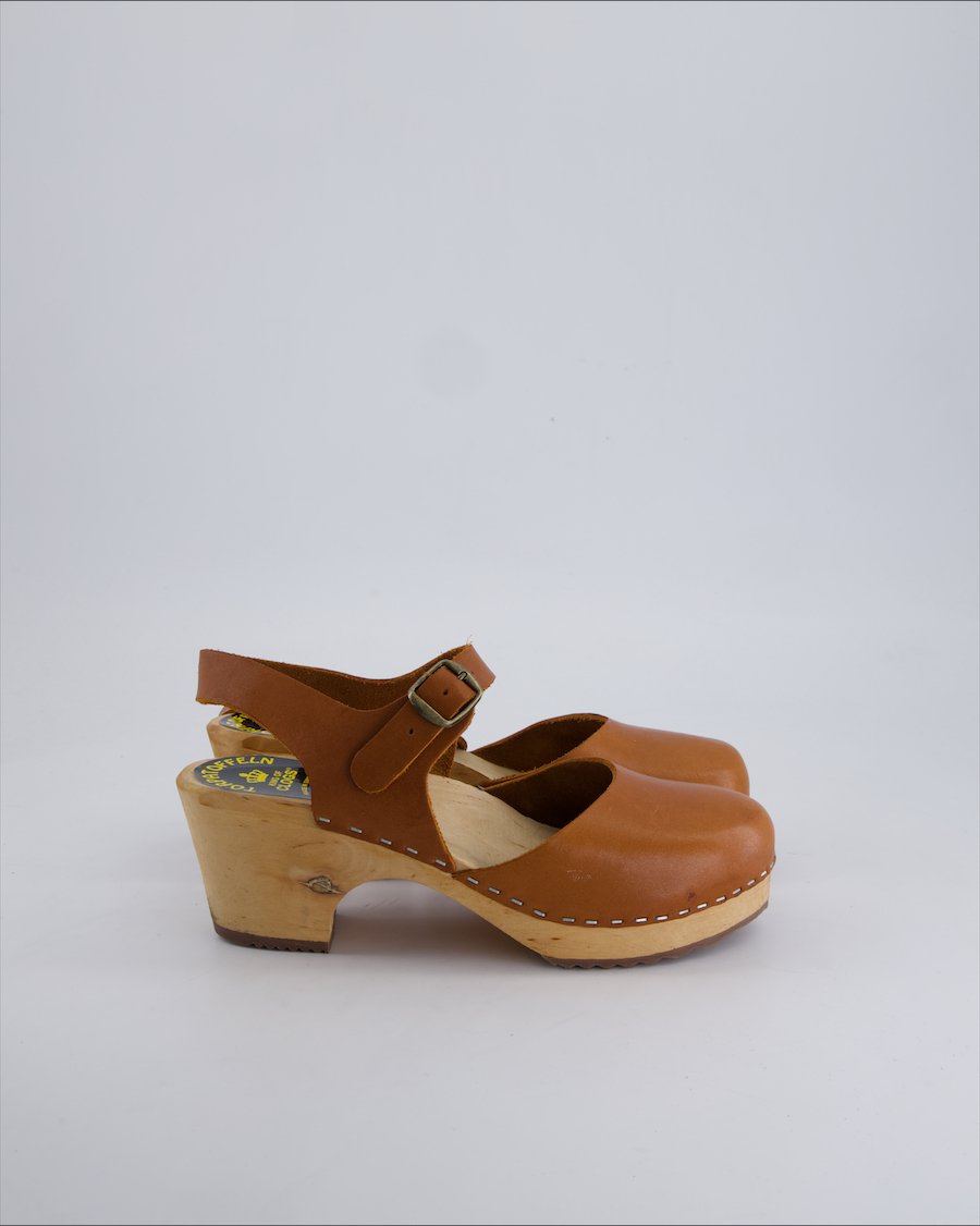 Torpatoffeln Sandals Leather Brown 39 EU
