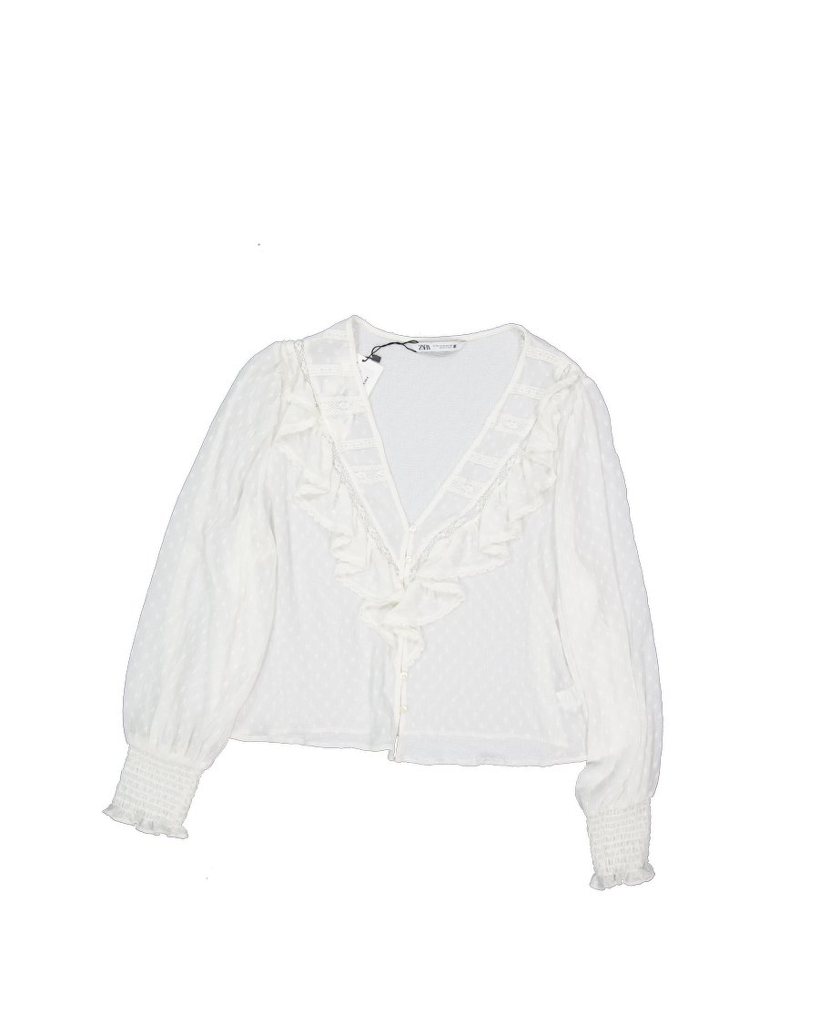 Zara Blouses Polyester White XL International