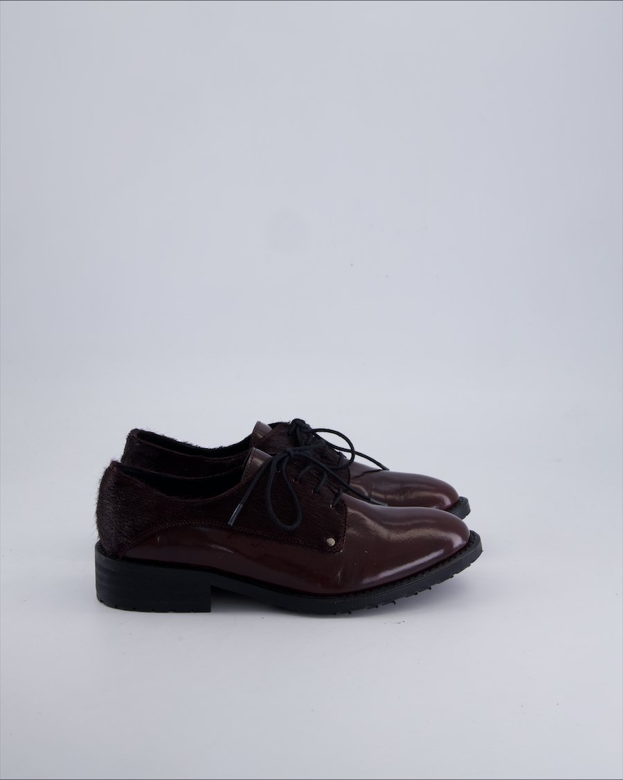 Cop Copine Lace ups Leather Burgundy 36 EU