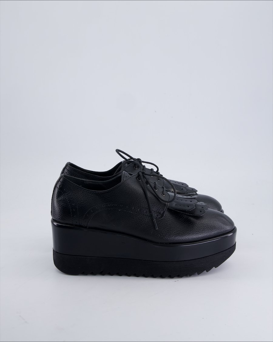 Pollini Lace ups Leather Black 37 EU