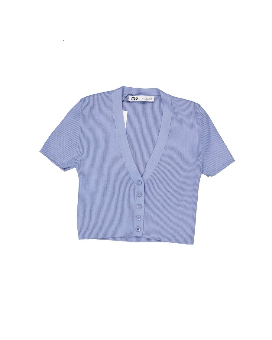 Zara T-shirts Cotton Turquoise S International