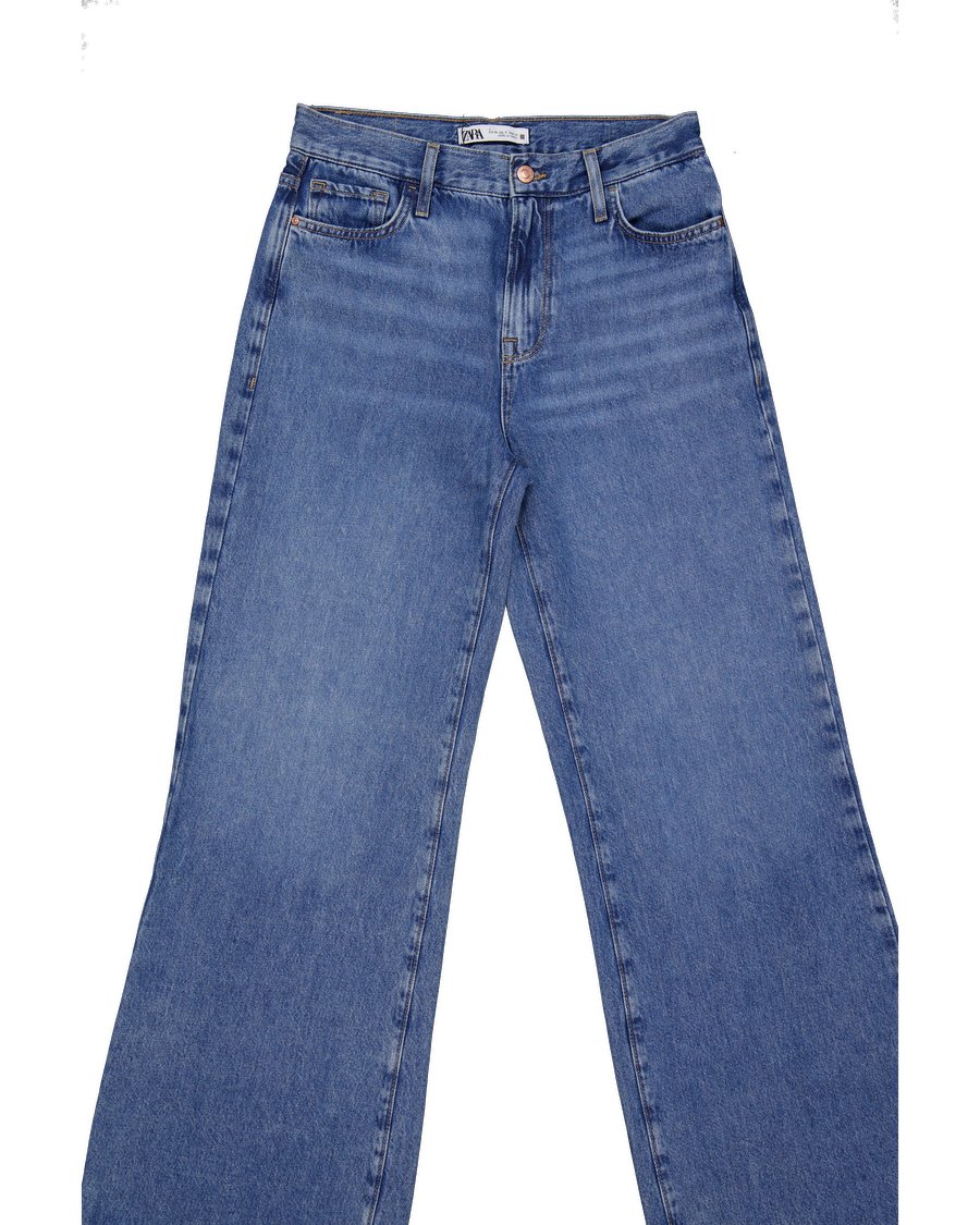 Zara Trouser Cotton Blue 36 IT