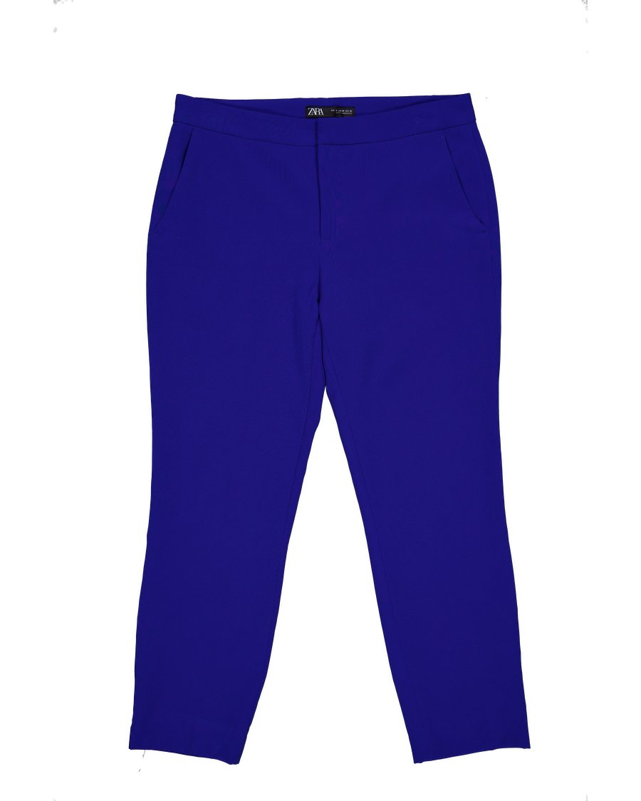 Zara Trouser Cotton Blue 38 IT