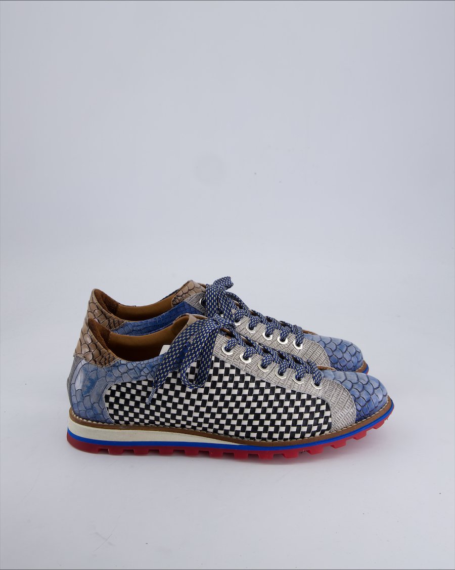 Lorenzi Flats Leather Blue 42 EU