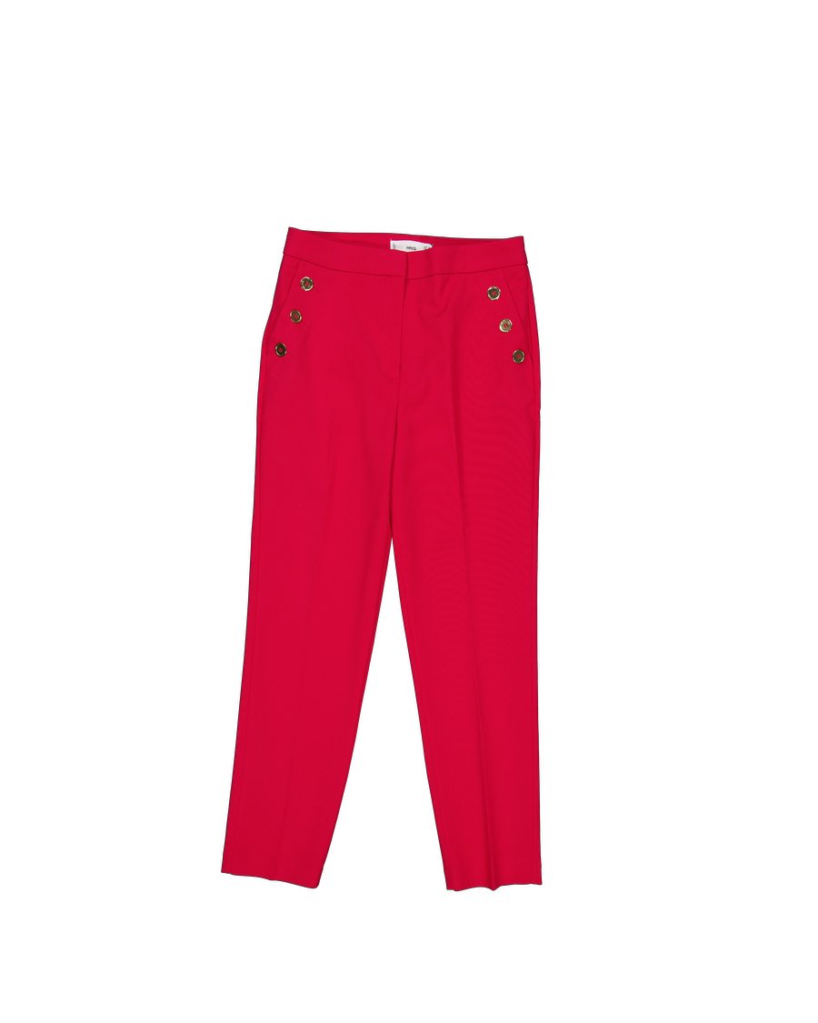 Mango Trouser Cotton Red 36 IT