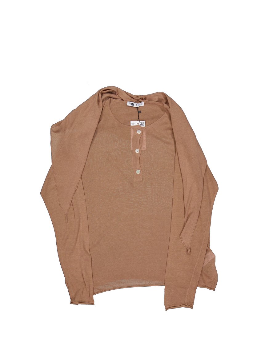 Zara Blouses Linen Beige M International