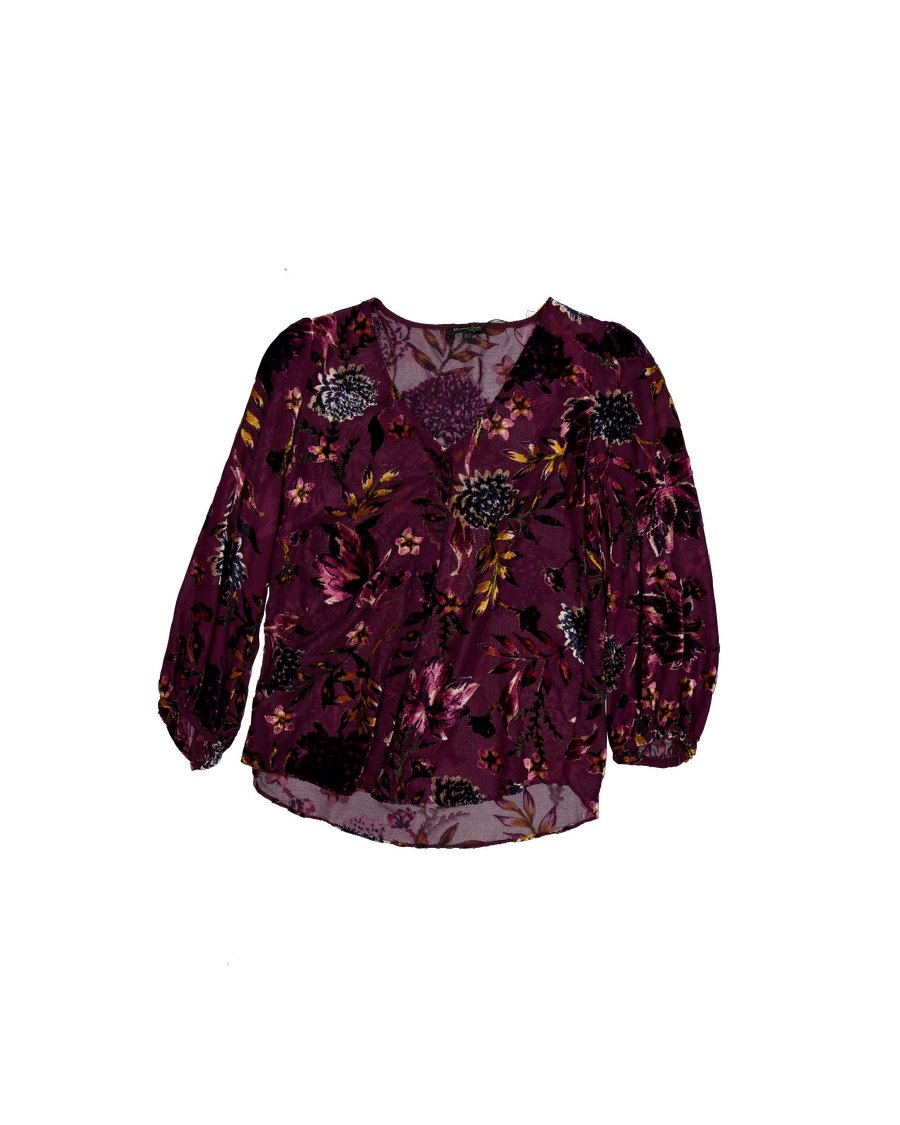 Massimo Dutti Blouses Viscose Burgundy XS International