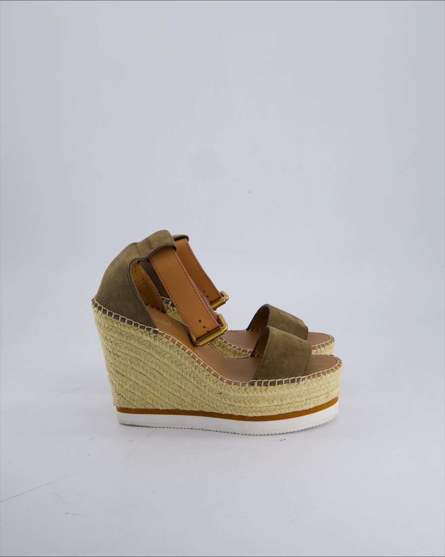 See By Chloe Sandals Suede Khaki 37 EU