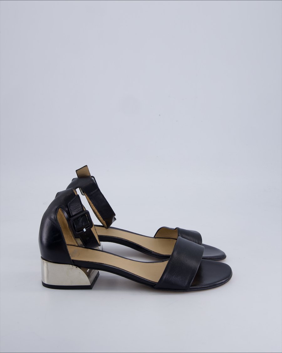Perlato Sandals Leather Black 39 EU