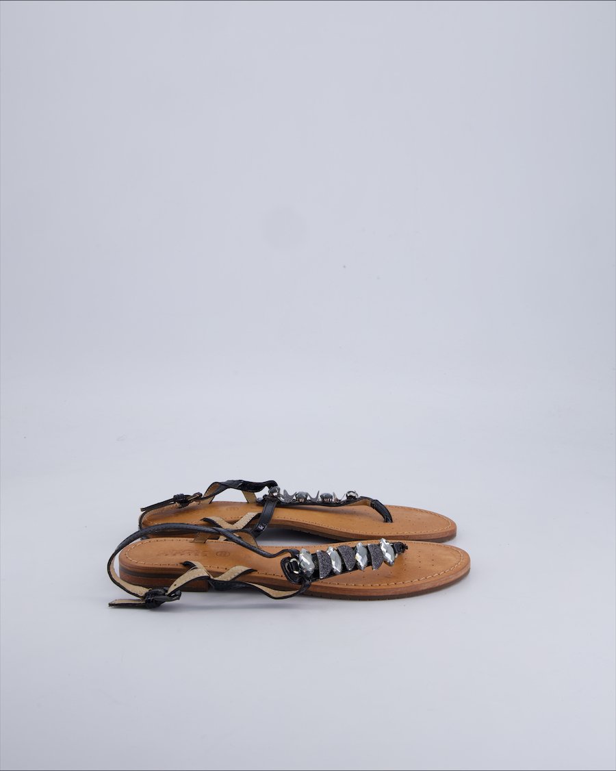 Geox Sandals Leather Black 37 EU