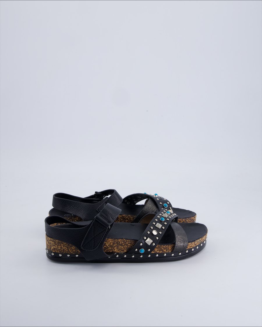 Le Edo Sandals Leather Black 39 EU