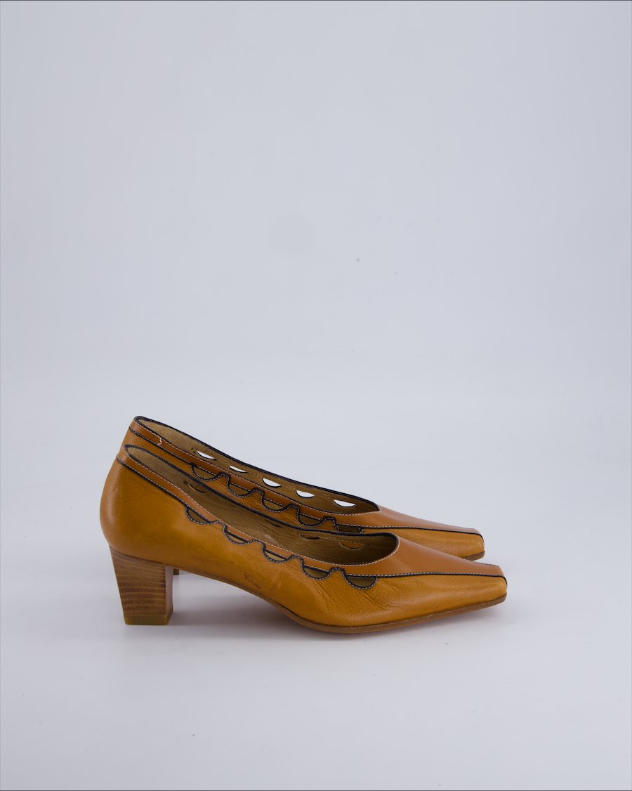 Melluso Heels Leather Camel 35 EU