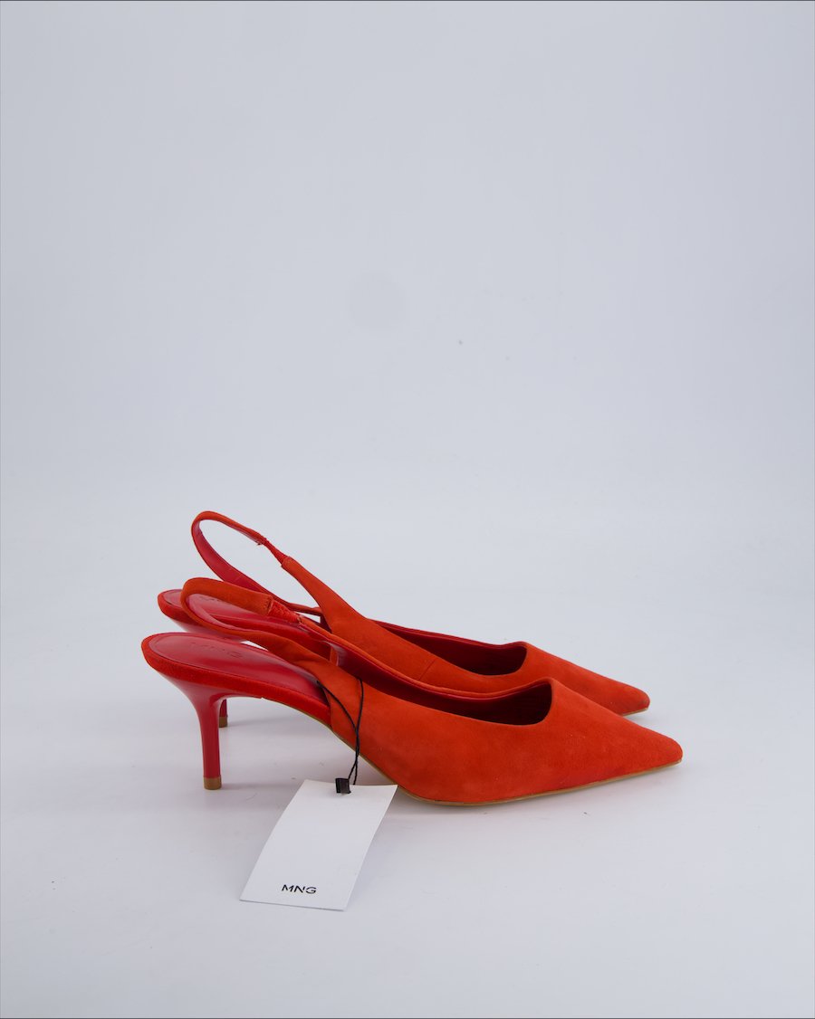 Mango Heels Suede Red 39 EU