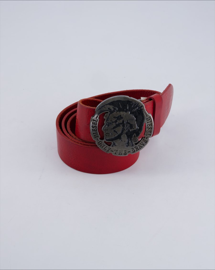 Diesel Belts Leather Red 95 cm
