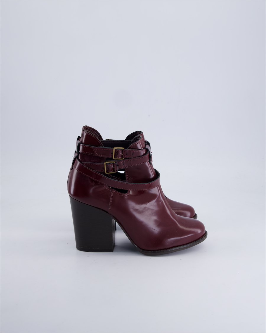 Bata Ankle Boots Polyester Burgundy 38 EU