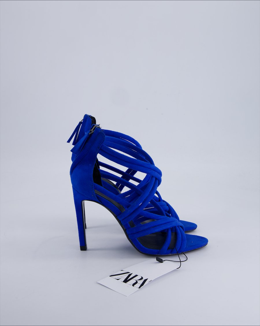 Zara Heels Suede Blue 37 EU