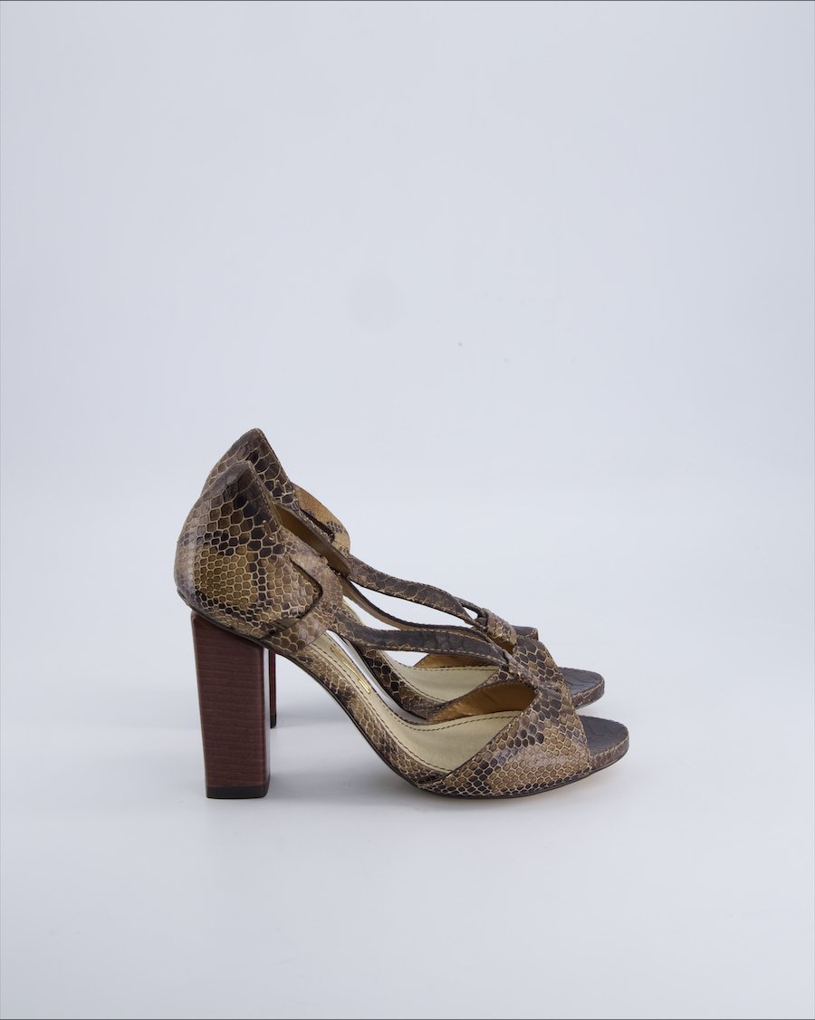 Santa Lolla Heels Leather Khaki 38 EU