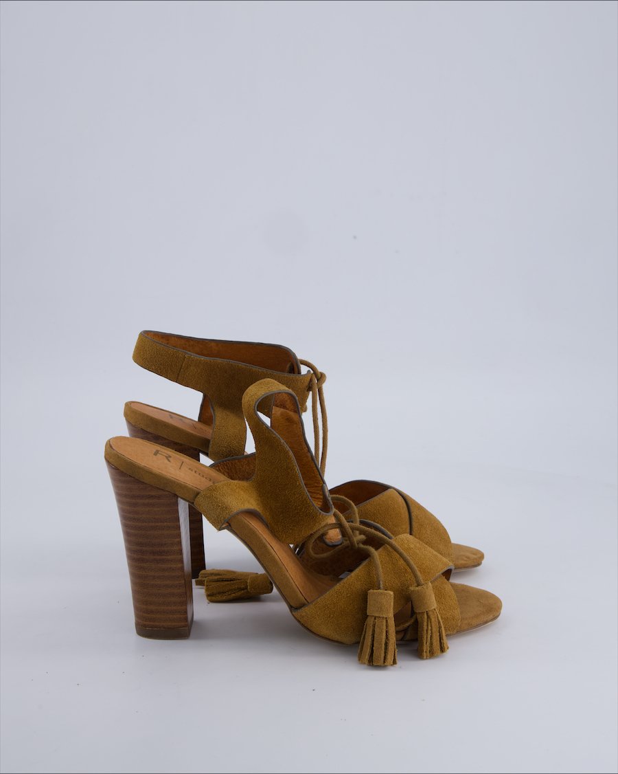 R/r Studio Heels Suede Camel 38 EU