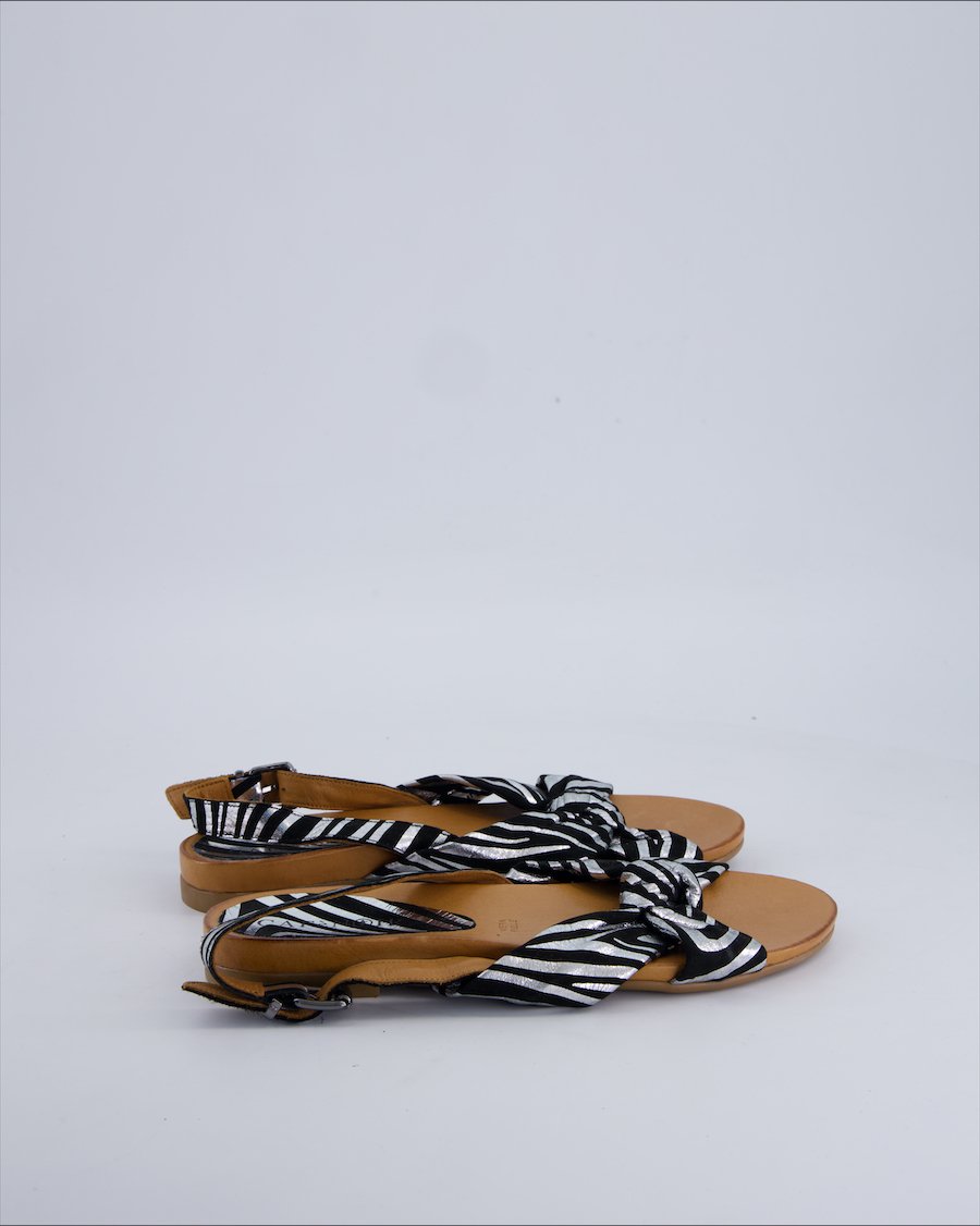 Cafenoir Sandals Leather Silver 38 EU