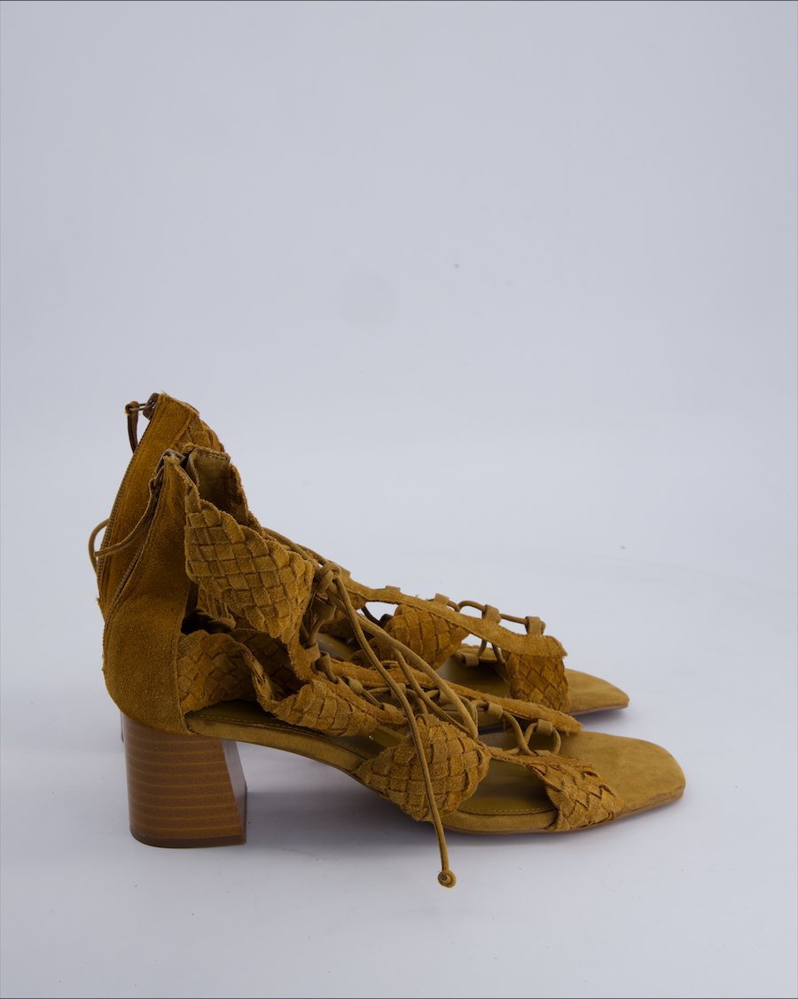 Zara Sandals Suede Camel 40 EU