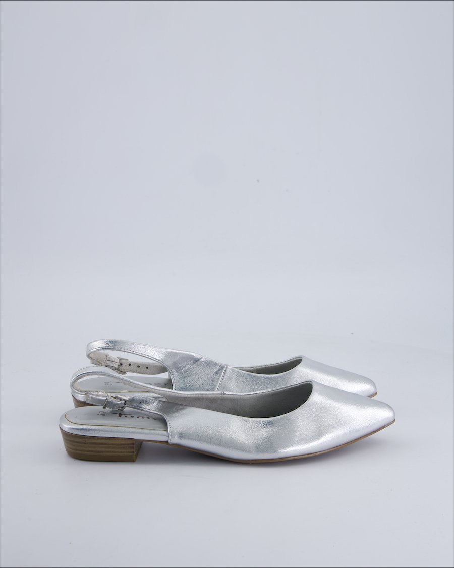 Tamaris Ballet flats Leather Silver 39 EU