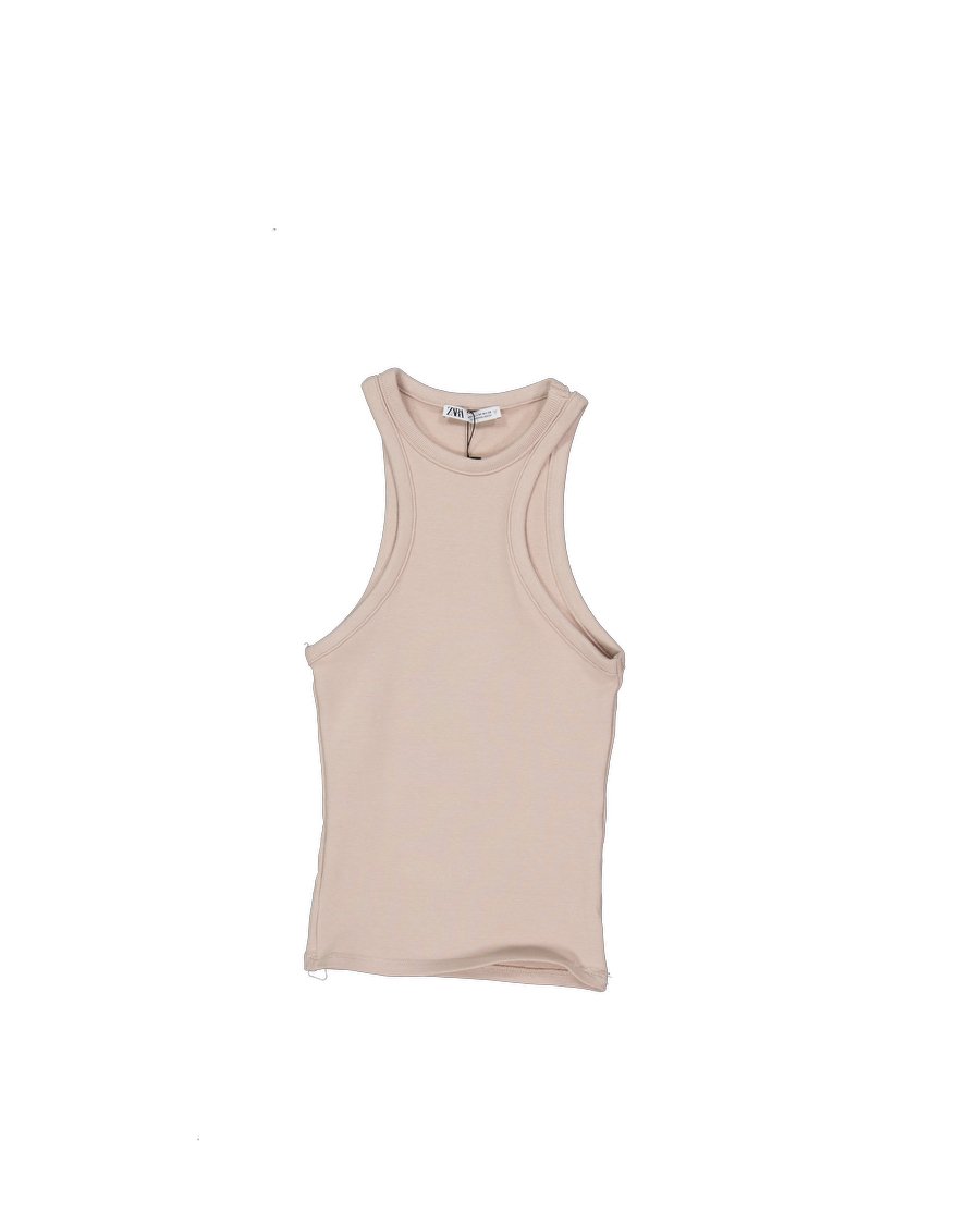Zara Top Cotton Beige M