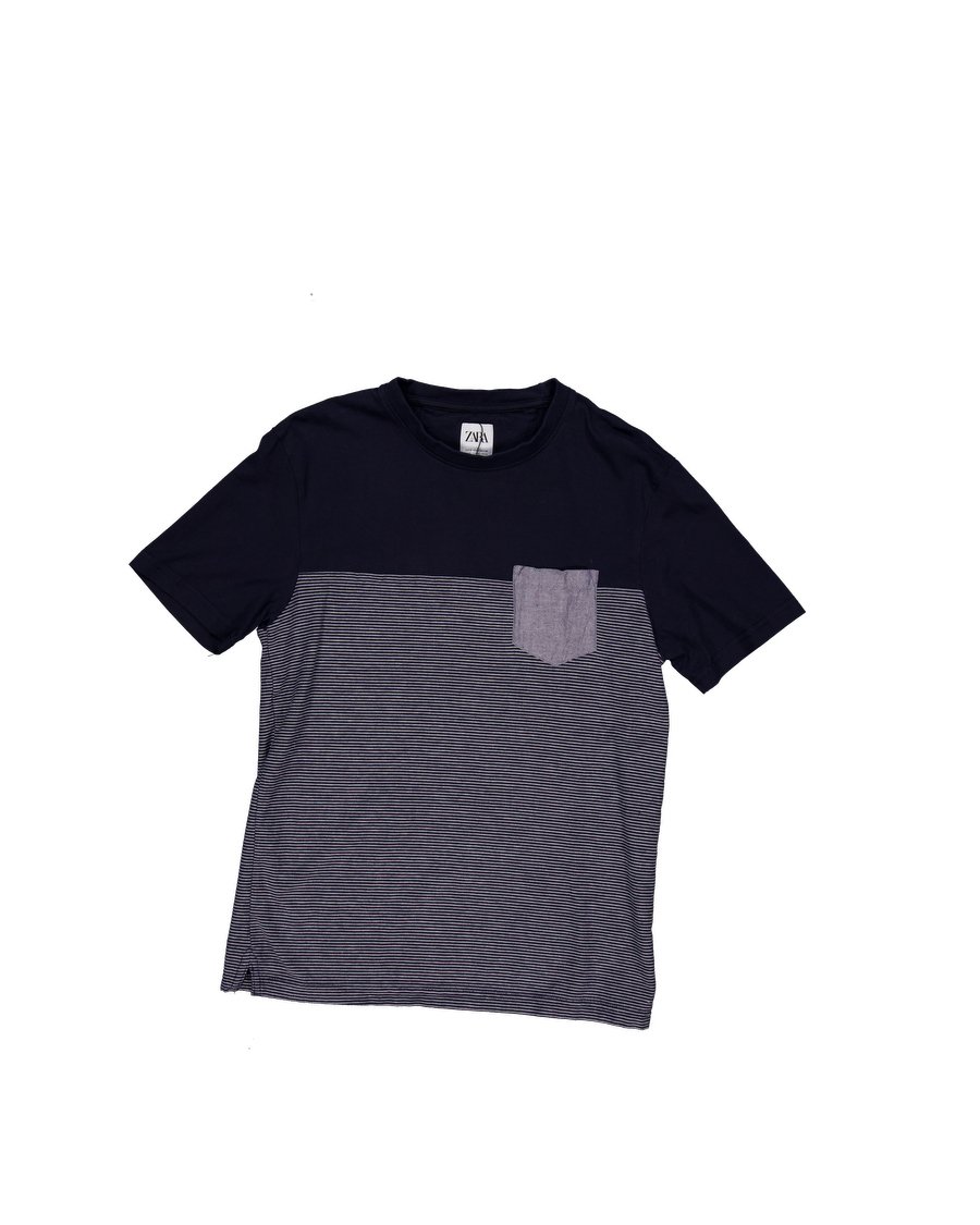 Zara T-shirts Cotton Blue S International