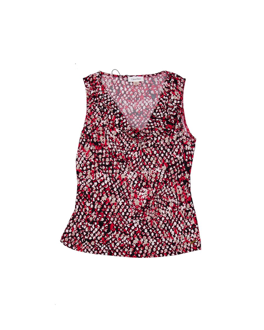 Calvin Klein Knit Tops Polyester Red M International