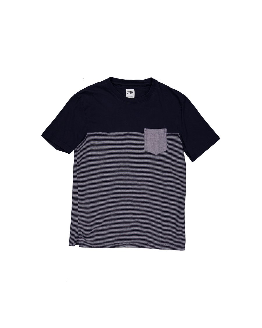 Zara T-shirts Cotton Blue S International