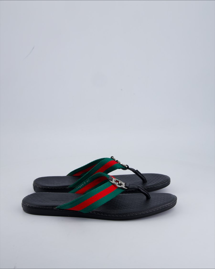 Gucci Sandals Leather Black 42 EU