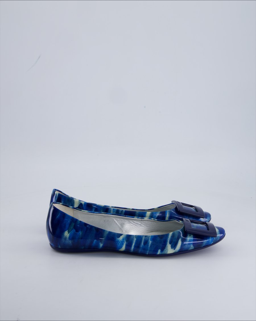 Roger Vivier Ballet flats Leather Blue 39.5 EU