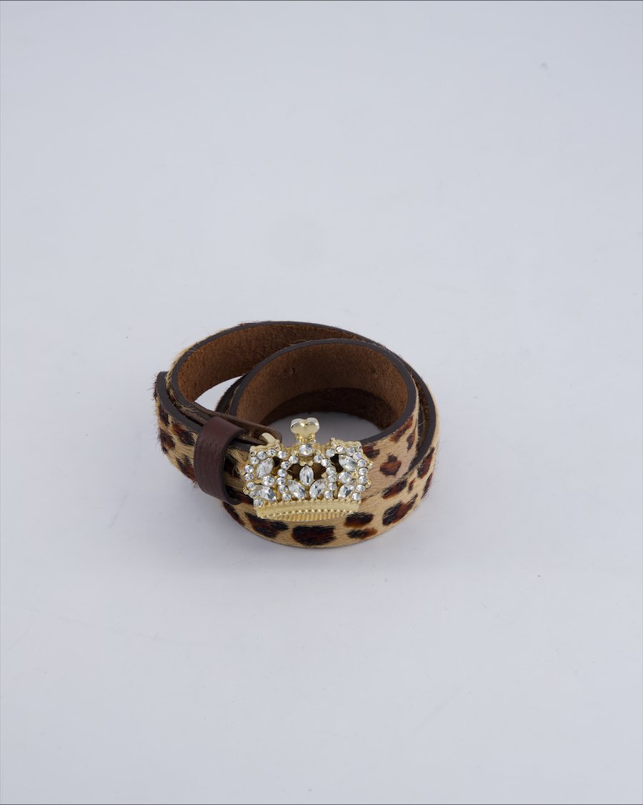 Rossodisera Faux Fur Belt Beige 95 cm