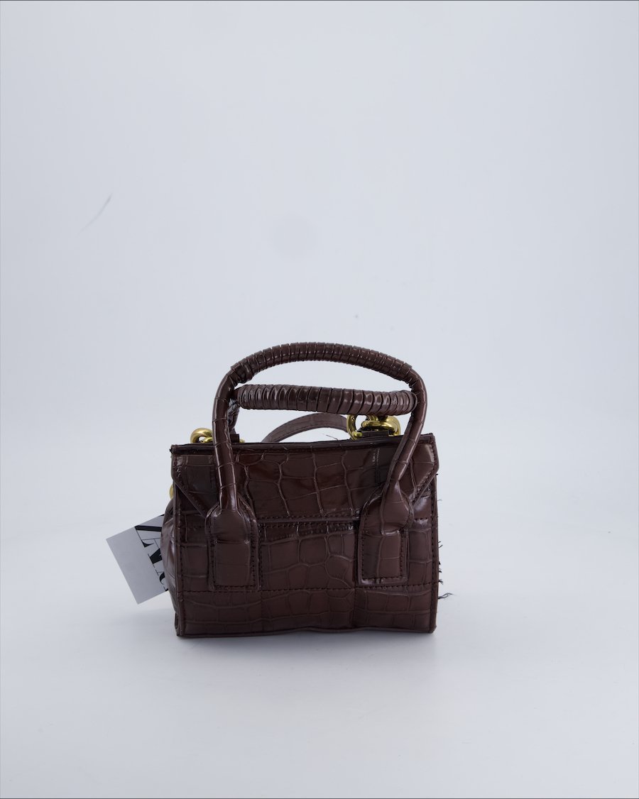 Zara Handbags Polyurethane Brown