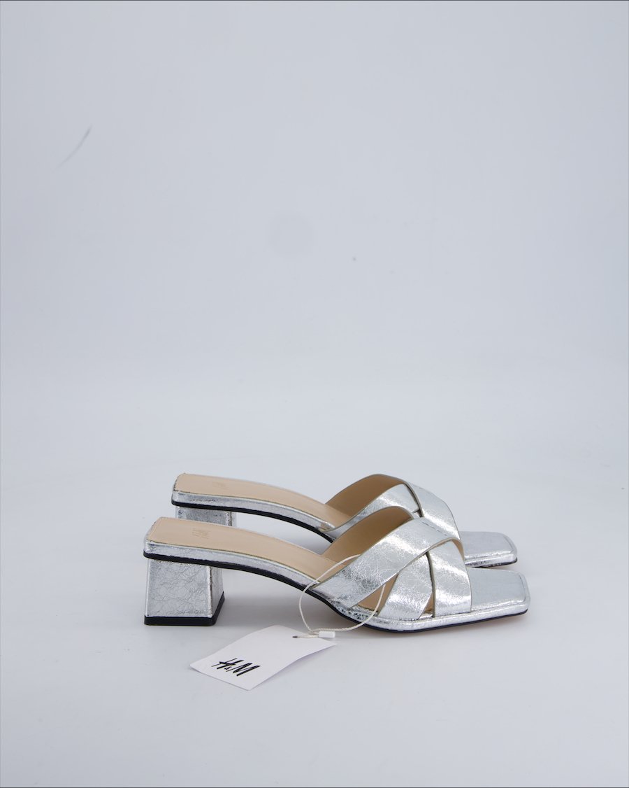 H&m Heels Polyurethane Silver 36 EU