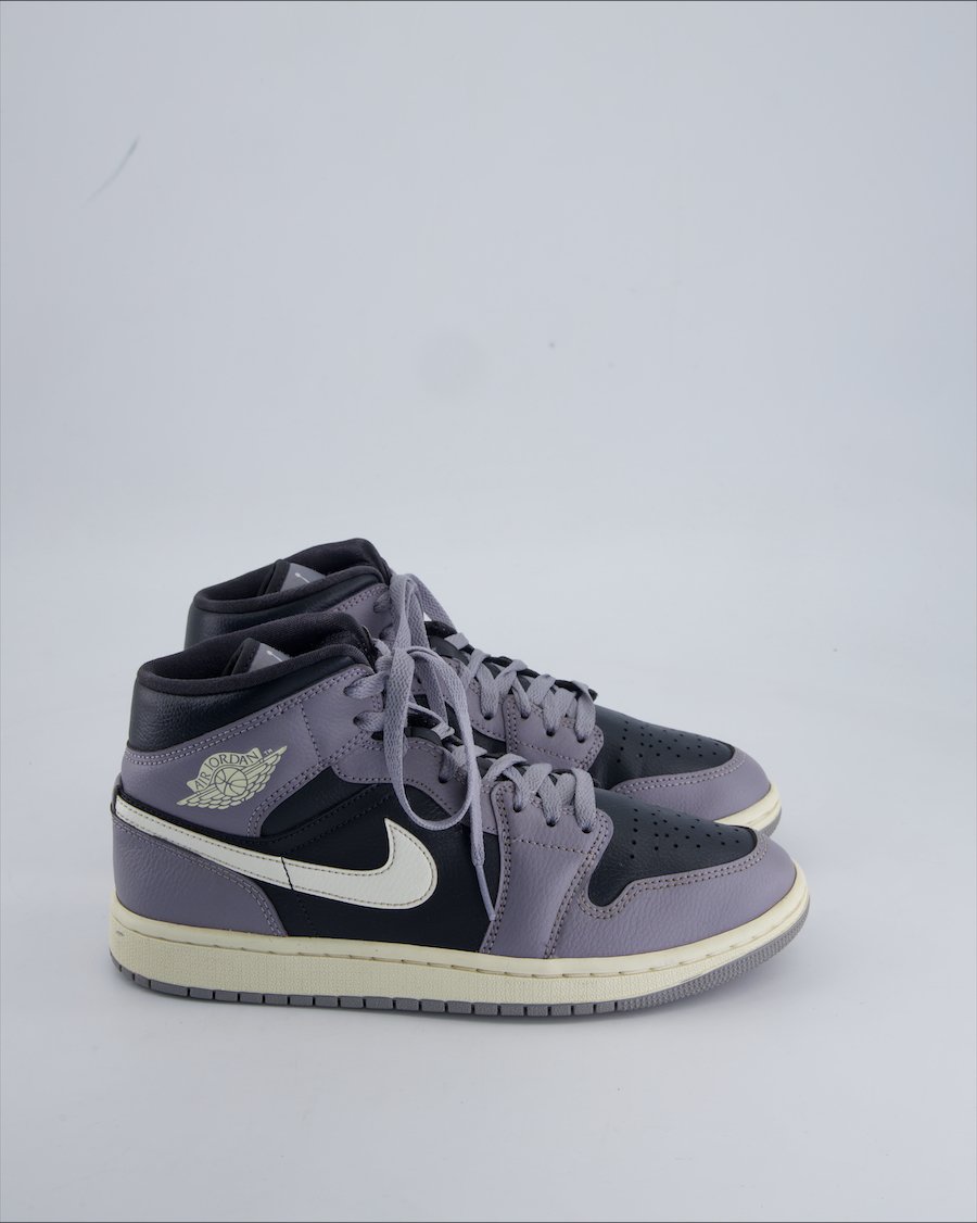 Jordan 1 Mid trainers Leather Grey 40.5 EU