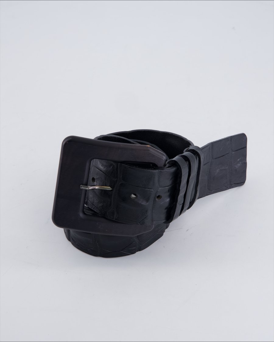 Madeleine Belt Leather Black 80 cm